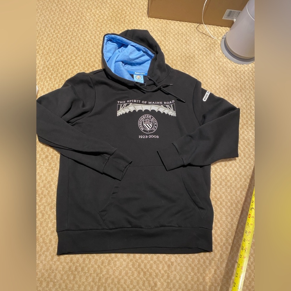 Manchester city mens black large hoodie pullover